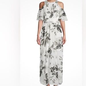Calvin Klein Black and White Floral Maxi Dress